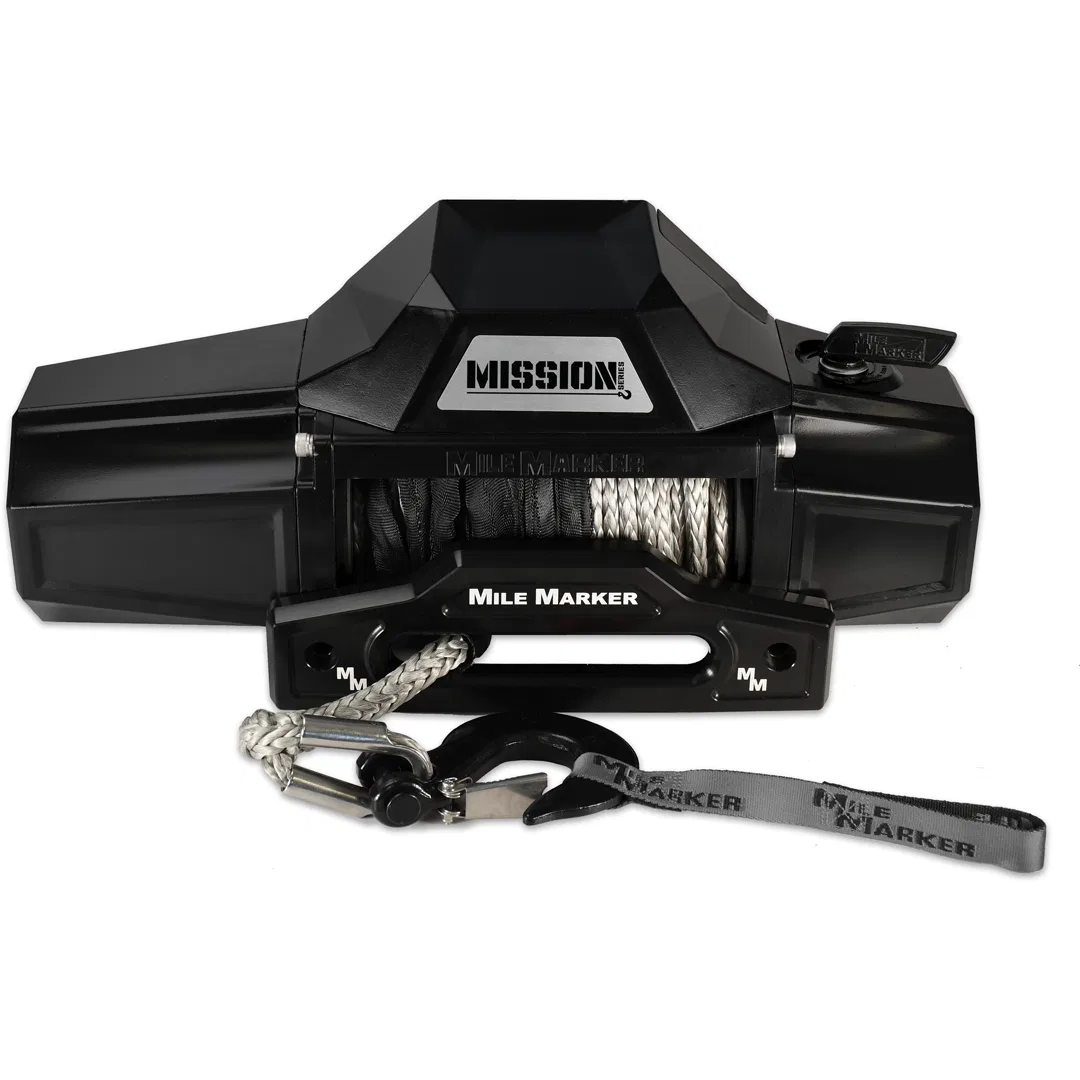 78-53141 – MILEMARKER Winch, Vehicle Mounted 12 Volt Electric 8000 Pound Rated Pull Capacity 92 Foot Synthetic Rope A...